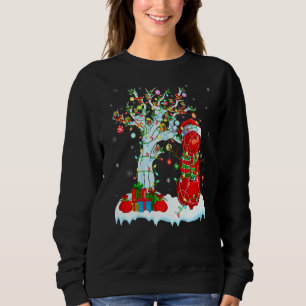 Bocce Sports Xmas Tree Lighting Snowman Bocce Chri Sweatshirt