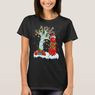 Bocce Sports Xmas Tree Lighting Snowman Bocce Chri T-Shirt