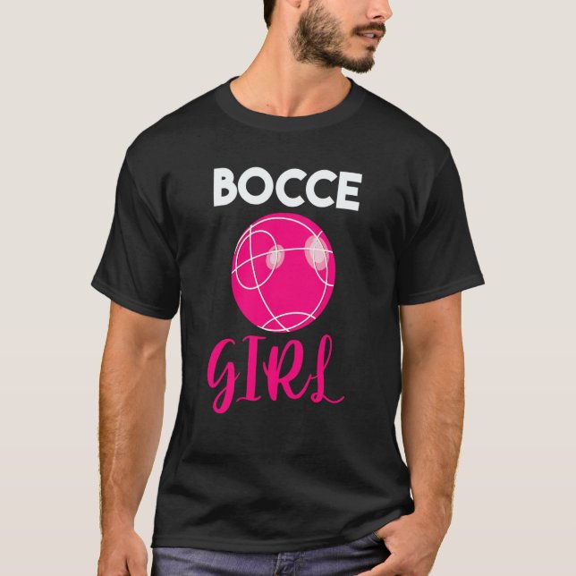Bocce Team Ball Player Italian Bowling Bocce Girl T-Shirt (Front)