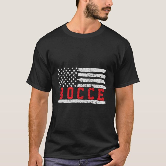 Bocce Usa Flag T-Shirt (Front)