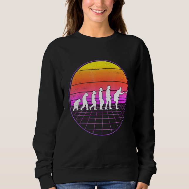 Boccia Evolution Vaporwave 70s Boule Petanque Bocc Sweatshirt (Front)