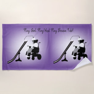 Boccia Girl with Headrest and Ramp Beach Towel