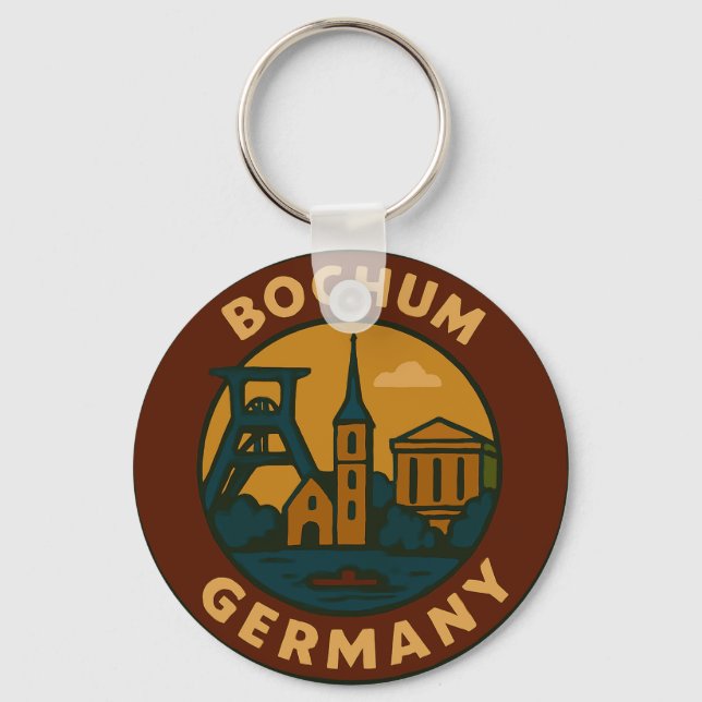 Bochum Germany City Art Key Ring (Front)