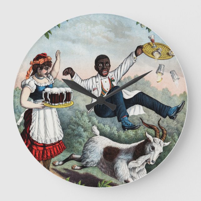 Bock, stock beer advertising poster, 1889 large clock (Front)