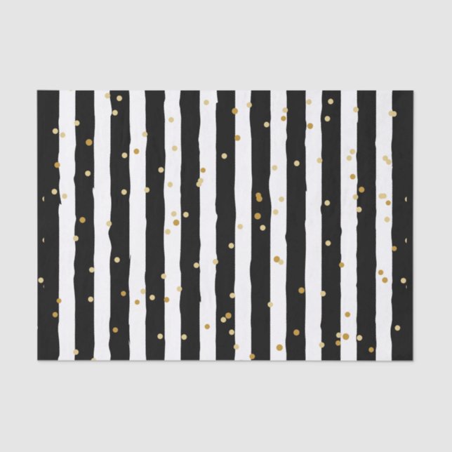Bod dots with black and white stripes tissue paper (Front)