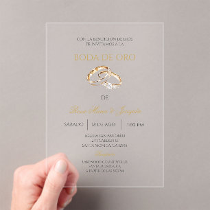 Boda de oro editable acrylic invitations