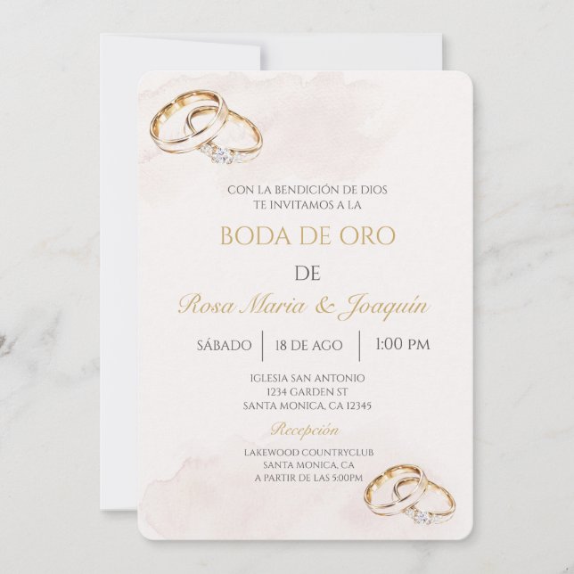 Boda de oro editable invitation (Front)
