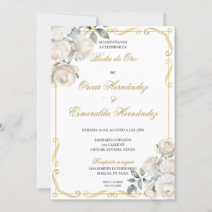 Boda de oro elegante editable invitation