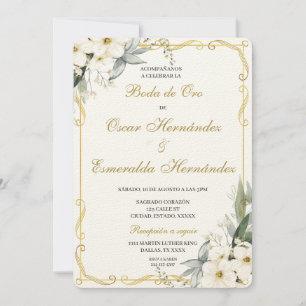 Boda de oro elegante editable invitation