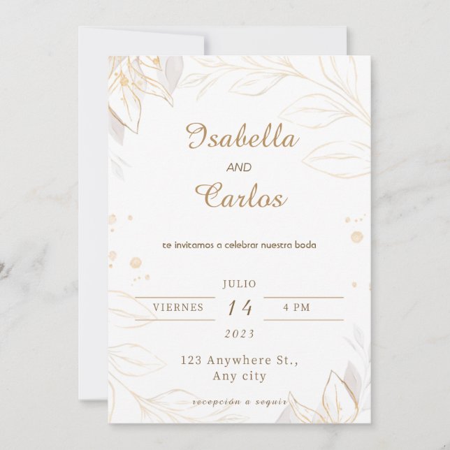 Boda En Espanol Invitations (Front)