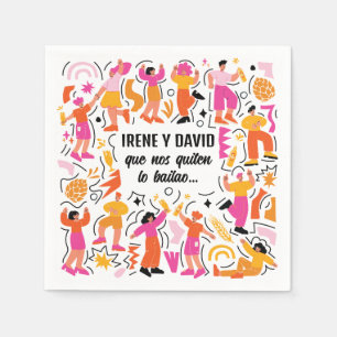 Boda Festivalale - Baile Disco - Orange and Pink Napkin