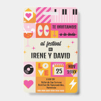 Boda Festivalera Naranja y Rosa Retro WedFest
