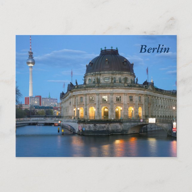 Bode Museum and Fernsehturm in Berlin Postcard (Front)