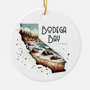 Bodega Bay California Souvenir Gift Ceramic Ornament