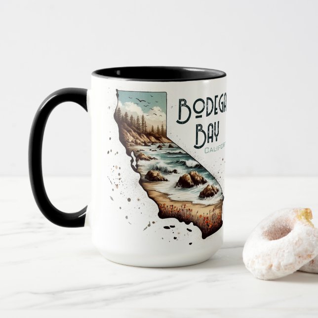 Bodega Bay California Souvenir Gift Mug (With Donut)