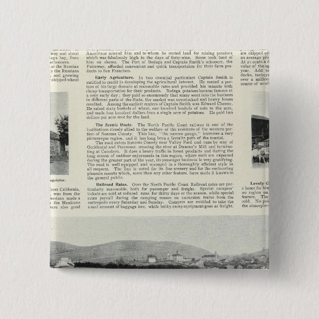Bodega, California 15 Cm Square Badge (Front)