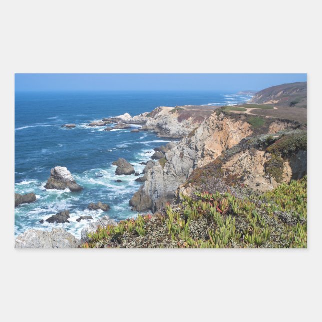 Bodega Head Rugged Coast and Trail Rectangular Sticker (Front)