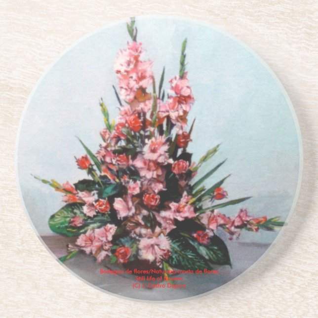 Bodegón de flores/Still life of flowers Coaster (Front)