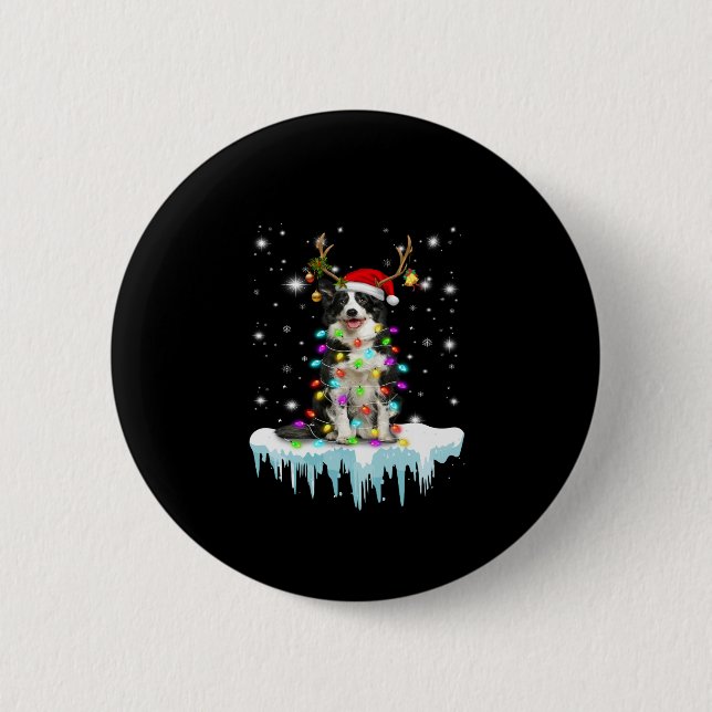 Boder Colline Reindeer Christmas Present 6 Cm Round Badge (Front)