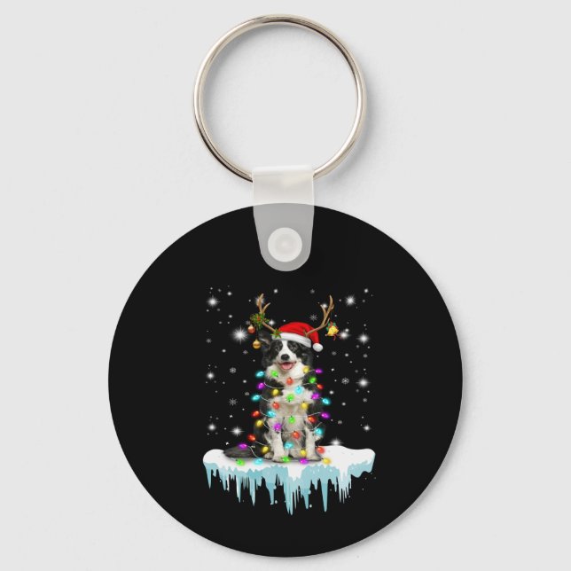 Boder Colline Reindeer Christmas Present Key Ring (Front)