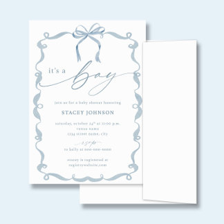 BODHI | Baby Shower Invitation It's a Boy Blue Bow