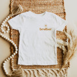 BODHI Boho Sun Brother of One Happy Dude Baby T-Shirt<br><div class="desc">Calling all free spirits! Join us as we celebrate 'One Happy Boy' and his bohemian sun first birthday with our groovy baby t shirt. Bursting with earthy colours and retro fonts, this outfit sets the stage for an unforgettable celebration. Get ready for a day of sunshine, smiles, and good vibes....</div>