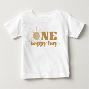 BODHI Boho Sun One Happy Boy 1st Birthday Baby T-Shirt