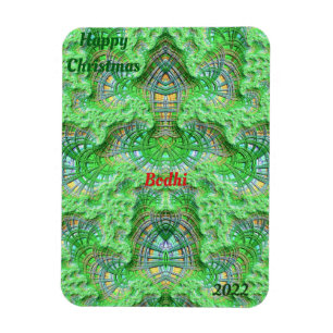 BODHI ~CHRISTMAS card Bright! ~ Red Green Yellow ~ Magnet