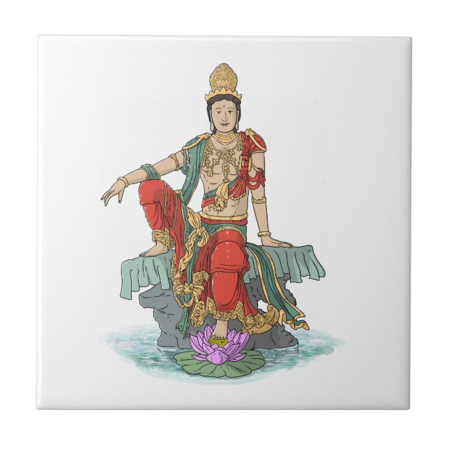 Bodhisattva of Compassion ceramic tile (Front)