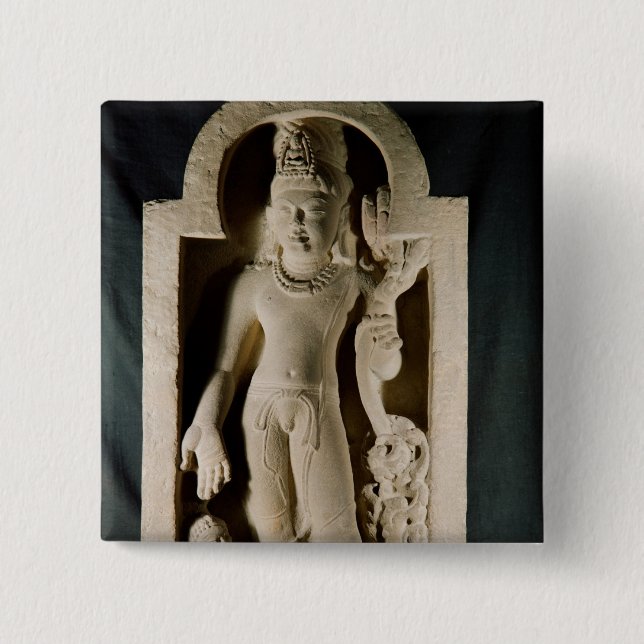 Bodhisattva Padmapani, Sarnath 15 Cm Square Badge (Front)