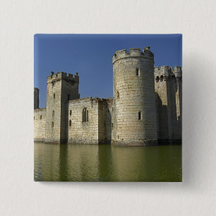 Bodiam Castle (1385), reflected in moat, East 15 Cm Square Badge
