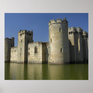 Bodiam Castle (1385), reflected in moat, East Poster