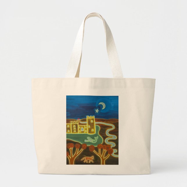 Bodiam Castle by Moonlight 2010 Large Tote Bag (Front)