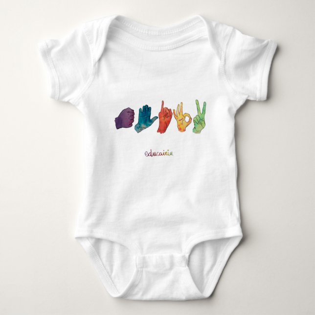 BODIE AEIOU VOCALES BABY BODYSUIT (Front)