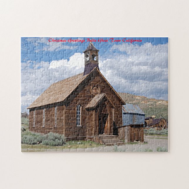 Bodie Ghost Town California. Christmas Greetings Jigsaw Puzzle (Horizontal)