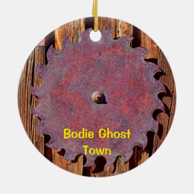 Bodie Ghost Town, Rustic Antiques Ceramic Ornament (Back)