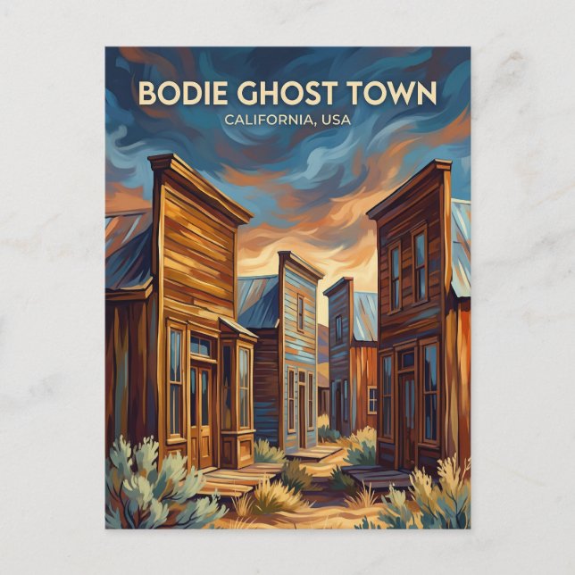 Bodie Ghost Town USA Postcard (Front)