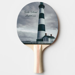 Bodie Island Lighthouse black and white Ping Pong Paddle