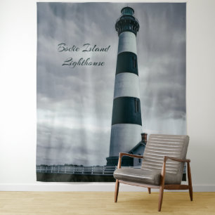 Bodie Island Lighthouse black and white Tapestry