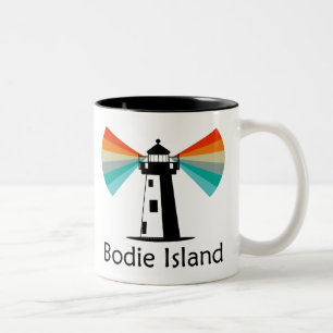 Bodie Island Lighthouse North Carolina Rainbow Two-Tone Coffee Mug