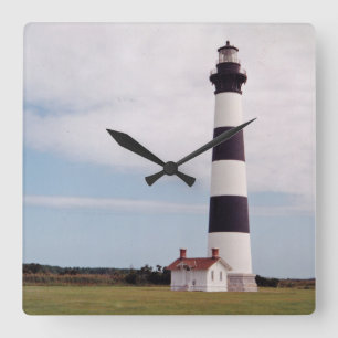 Bodie Island Lighthouse Square Wall Clock