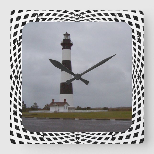 BODIE ISLAND LIGHTHOUSE- SQUARE WALL CLOCK (Front)