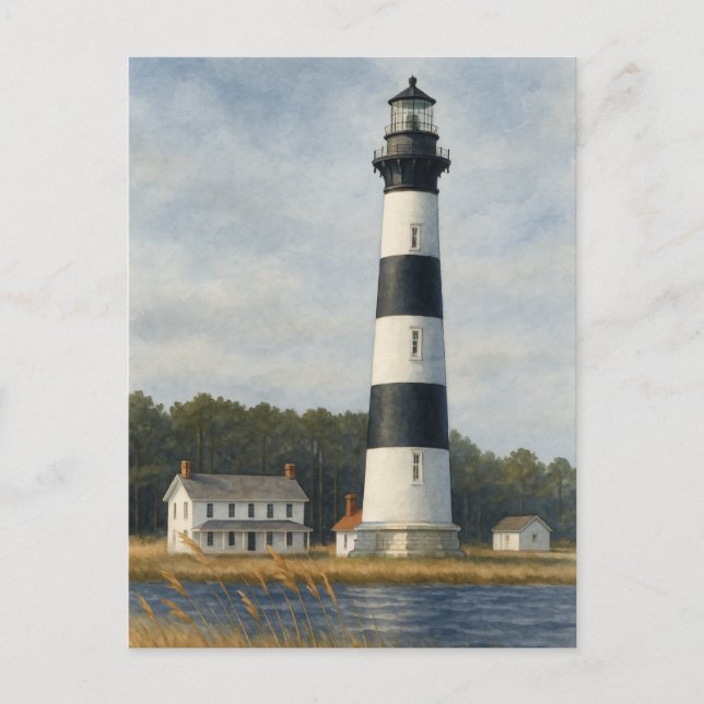 Bodie Island Lighthouse Watercolor Postcard (Front)