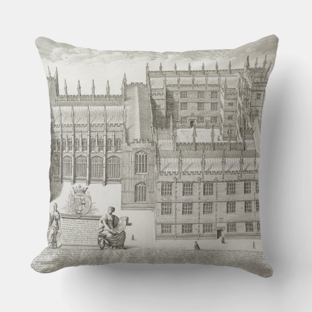 Bodleian Library, Oxford, from 'Oxonia Illustrata' Cushion (Front)