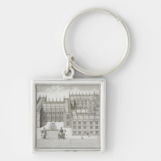 Bodleian Library, Oxford, from 'Oxonia Illustrata' Key Ring (Front)