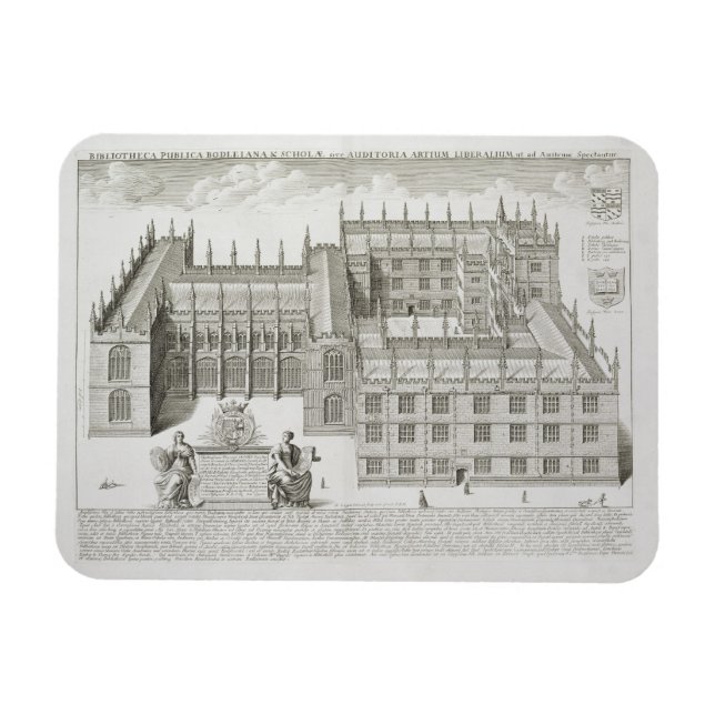 Bodleian Library, Oxford, from 'Oxonia Illustrata' Magnet (Horizontal)