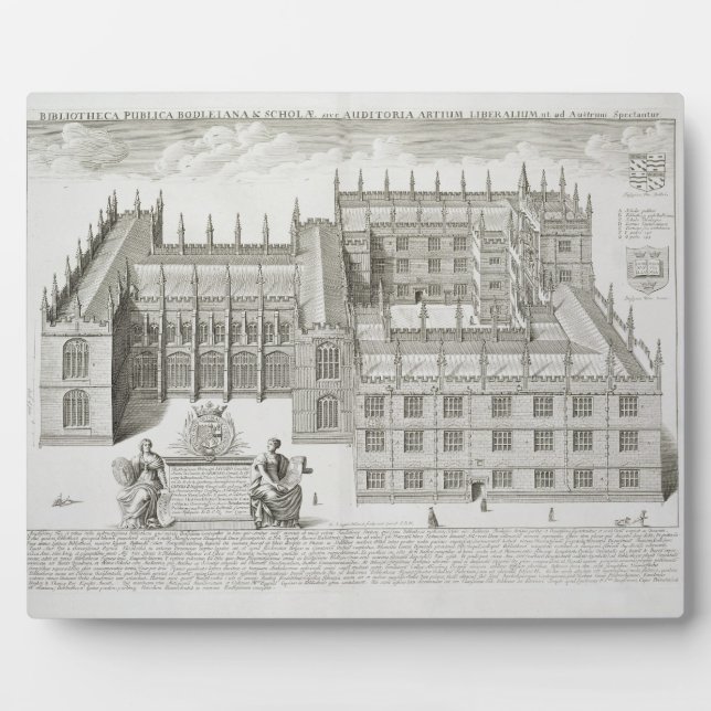 Bodleian Library, Oxford, from 'Oxonia Illustrata' Plaque (Front)