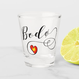Bodø Flag Heart, Norway, Bodö Shot Glass