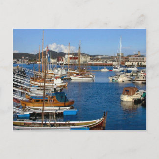 Bodo, harbour with tradition boats postcard