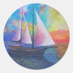 Bodrum Turquoise Coast Gulet Cruise Classic Round Sticker